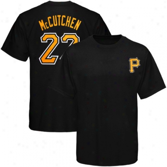 Pittsburgh Pirates Tees : Majestic Pittsbrugh Pirates #22 Andrew Mccutchen Youth Blakc Player Tees