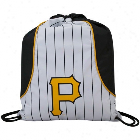Pittsburgh Pirates White Pinstripe-black Axis Drawstring Backpack