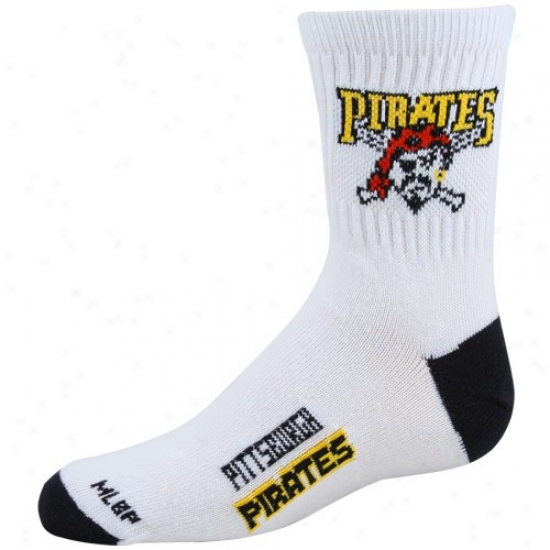 Pittsbhrgh Pirates White Youth 901 (7-9) Tall Team Logo Socks