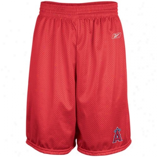 Reebok Los Angeles Angels Of Anaheim Red Jimmy Mesh Shorts