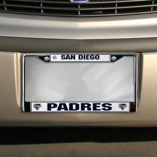 San Diego Padres Chrome License Plate Fraem