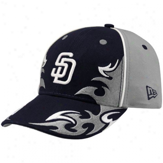 San Diego Padres Cardinal's office : New Era San Diego Padres Youth Gray-navy Blue Team Ink Adj8stable Hat