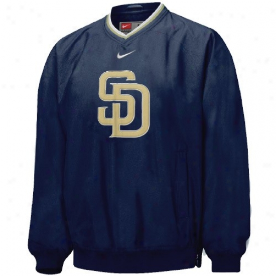 San Diego Padres Jackets : Nike San Diego Padres Navy Blue Tackle Twill Pullover Windshirt