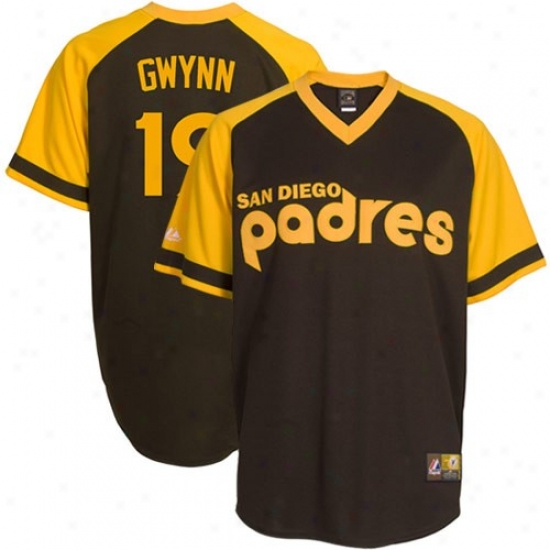San Diego Padres Jersey : Majestic Tony Gwynn San Diego Padres Cooperstown Jersey #19 Brown