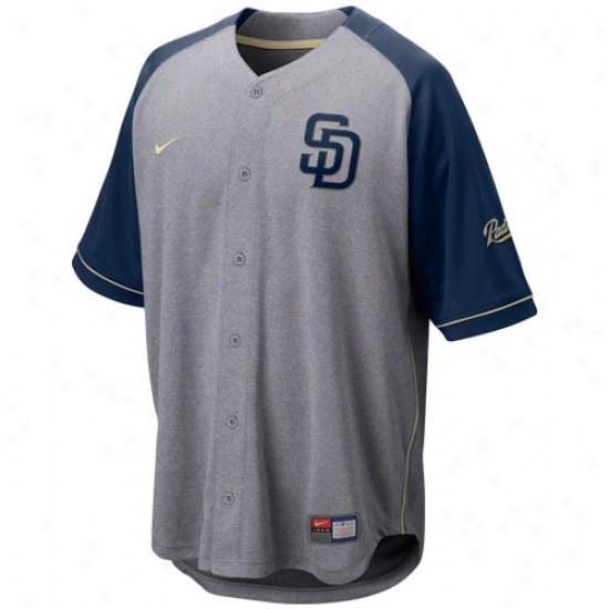 San Diego Padres Jerseys : Nike San Diego Padres Ash-navy Blue At 'em Full Button Baseball Jerseys