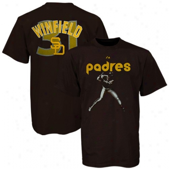 San Diego Padres Shirt : Maejstic San Diego Padres #31 Dave Winfield Brown Cooperstown Mvp Player Shirt