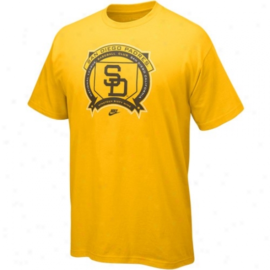 San Diego Padres Shirt : Nike San Diego Padres Gold Cooperstown Hey Batta Batta Shirt