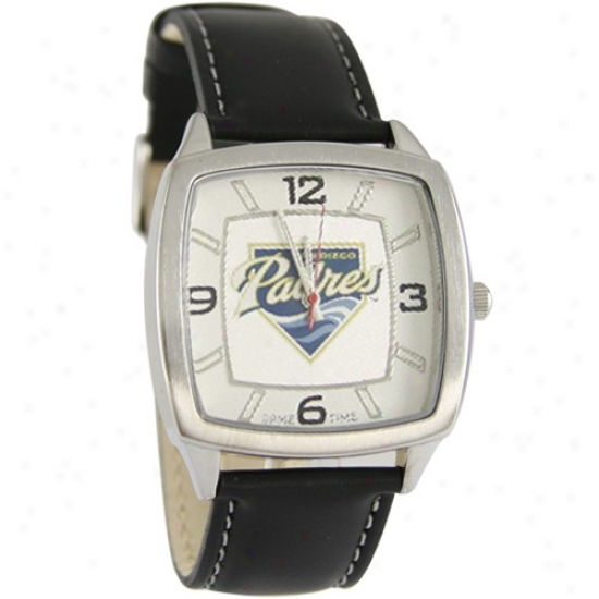 San Diego Padres Wrist Watch : San Diego Padres Retro Wrist Watch W/ Leather Band
