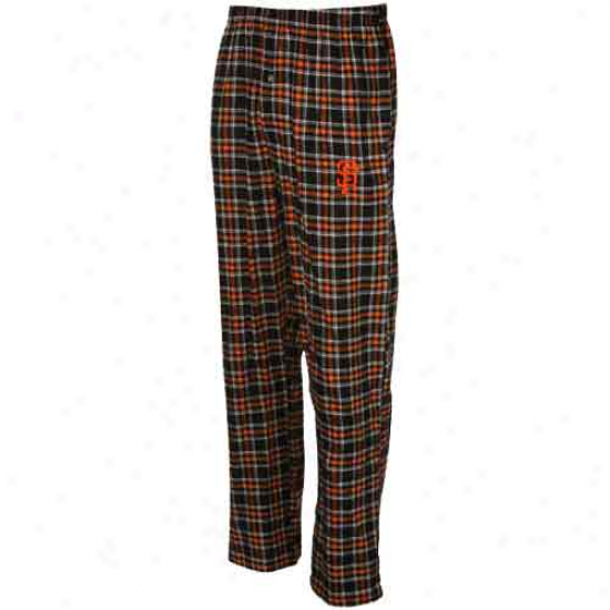 San Francisco Giants Black-orange Plaid Match-up Flannel Pajama Pants