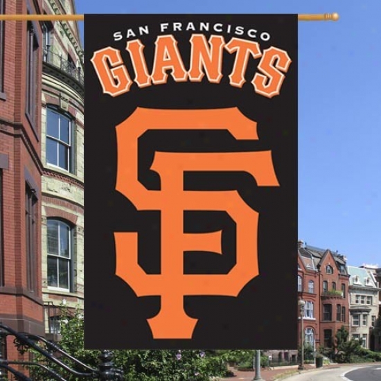 San Francisco Giants Flags : San Francisco Giants Black Vertical Applique Flags