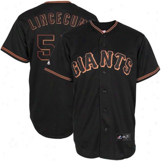 San Francisco Giants Jersey : Majestic San Francisco Giants #55 Tim Lincecum Black Replica Baseball Jersey