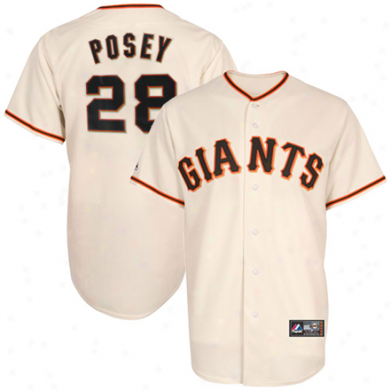 San Francisco Giants Jerseys : Majestic Buster Posey San Franciaco Giants Replica Jersey-natural