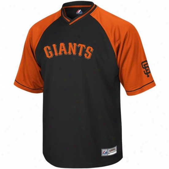 San Francisco Giants Jerseys : Majestic San Francisco Giants Black-orange Full Force V-neck Jerseys