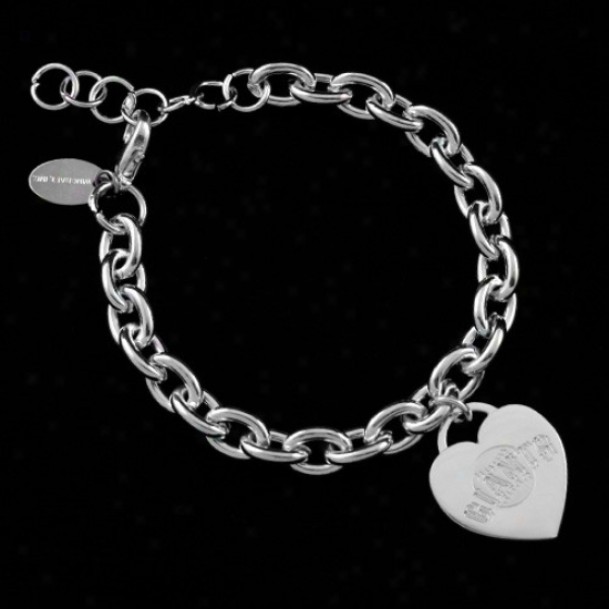 San Francisco Giants Ladies Silver Heart Charm Bracelet