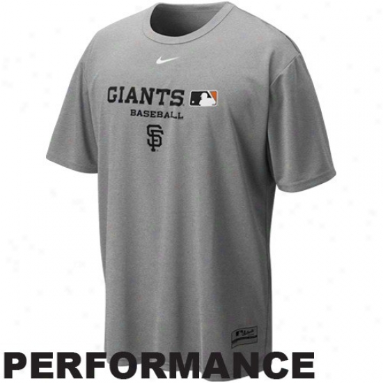 San Francisco Giants Shirt : Nike San Francisco Giants Ash Mlb Dri-fit Team Issue Performance Suirt
