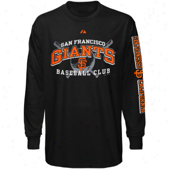 San Francisco Giants Shirts : Majestic San Francisco Giants Black Monster Play Long Seleve Shirts