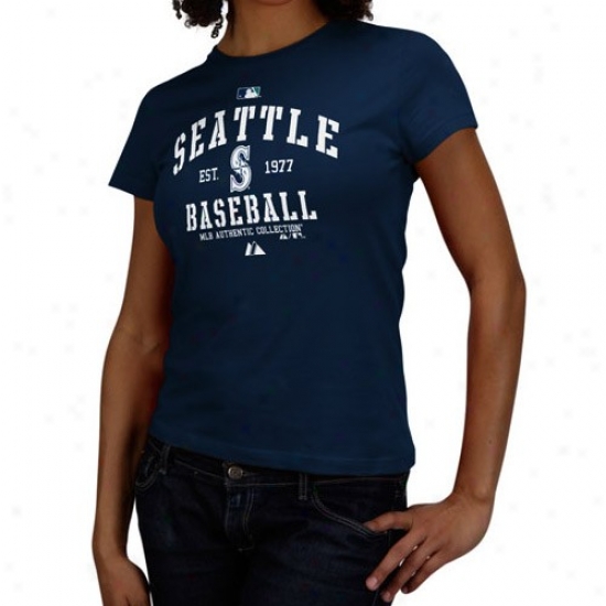 Seattle Mariners Apparel: Splendid Seattle Marinerx Ladies Navy Blue Ac Classic T-shirt
