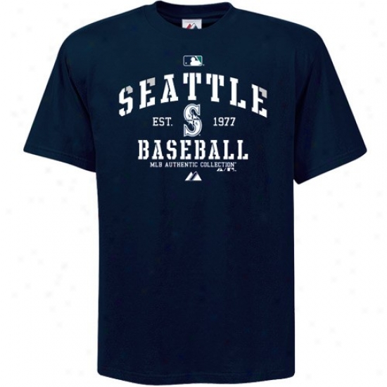 Seattl eMariners Apparel: Majestic Seattle Mariners Youth Navy Blue Ac Classic T-shirt