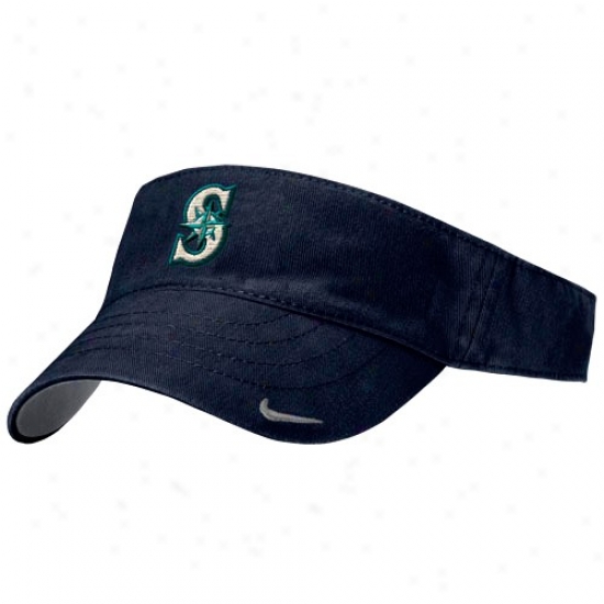 Seattle Mariners Hat : Nike Seattle Marinerx Ladies Navy Blue Classiic Visor