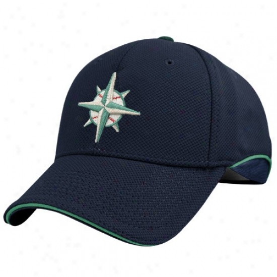Seattle Mariners Hats : New Era Seattle Mariners Navy Blue Batting Practice Flex-fit Hats
