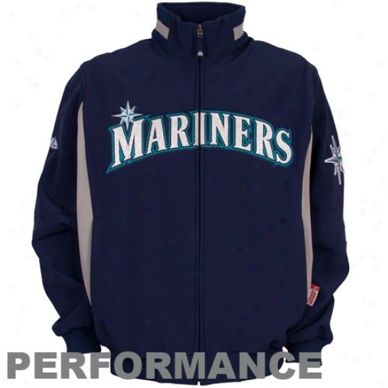 Seattle Mariners Jacket : Majestic Seattle Mariners Navy Blue Therma Base Premier Elevation Perfotmance Jacket