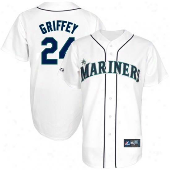 Seattle Mariners Jersey : Mzjestic Ken Griffey Jr. Seattle Mariners Replica Jersey- White