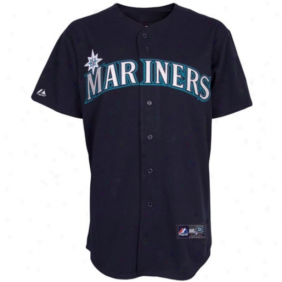 Seattle Mariners Jersey : Majestic Seattle Mariners Navy Blue Replica Baseball Jersey
