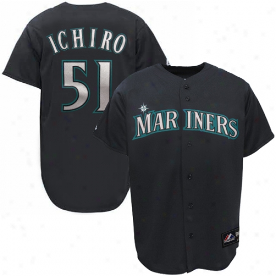 Seattle Mariners Jerseys : Majestic Seattle Mariners #51 Ichiro Suzuki Navy Blur Replica Baseball Jerseys