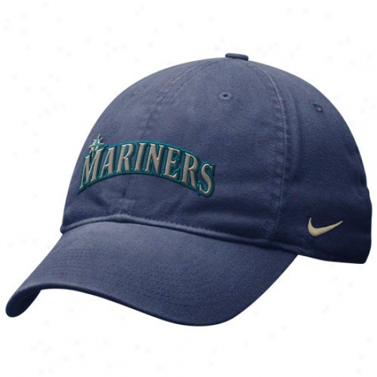 Seattle Mariners Merchandise: Nike Seattle Mariners Navy Blue Getaway Day Relaxed Swoosh Flex Hat
