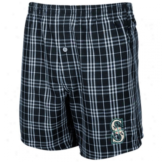 Seattle Mariners Navy Blue Plaid Event Boxer Shorts
