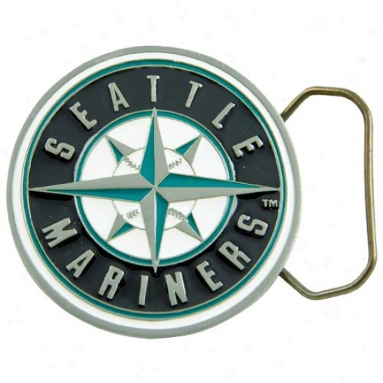 Seattle Mariners Pewter Team Logo Belt Buckle