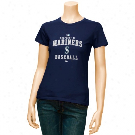 Seattle Mariners Shirts : Majestic Seattle Mariners Ladies Navy Blur Quality Of Shirts
