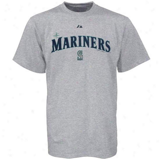 Seattle Mariners T Shirt : Majestic Seattle Mariners Ash Series Sweep Short Sleeve T Shirt