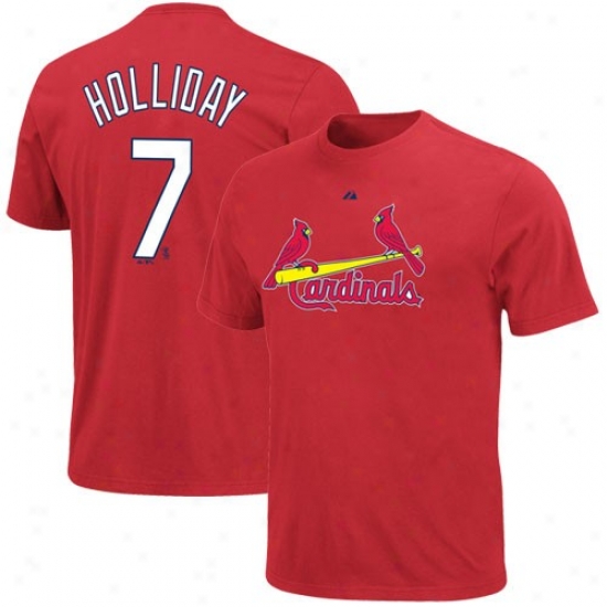 St. Louis Cardinals Apparel: Majestic St. Louis Cardinals #7 Matt Holliday Red Player T-shirf