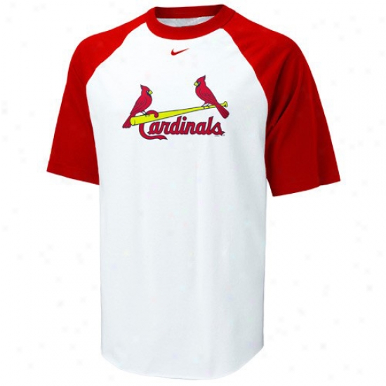 St. Louis Cardinals Apparel: Nike St. Louis Cardinals White Rollin Mlb Raglan T-shirtt