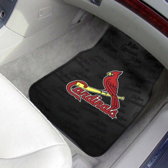 St Louis Cardinals Black 2-pack Vinyl Car Mat Set