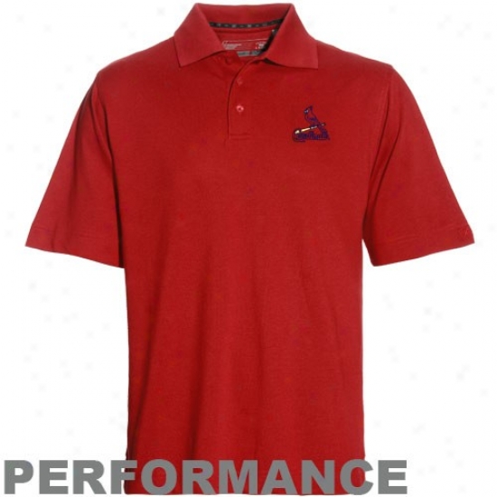 St. Louis Cardinals Clothes : Cutter & Buck St. Louis Cardinsls Red Drytec Championship Performance Polo