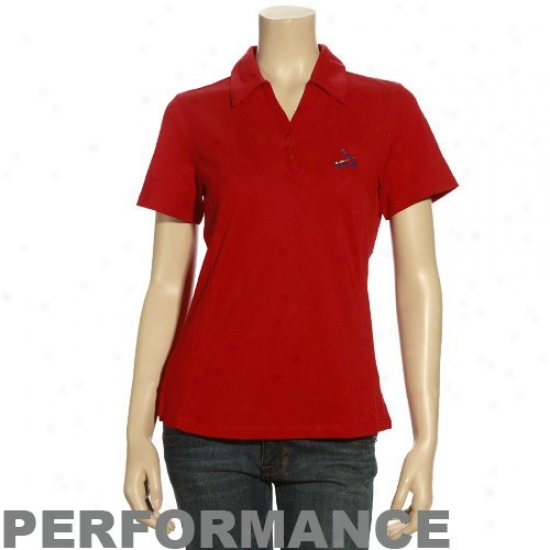 St. Louis Cardinals Clithing: Cutter & Buck St. Louis Cardinals Ladies Red Championship Performance Polo