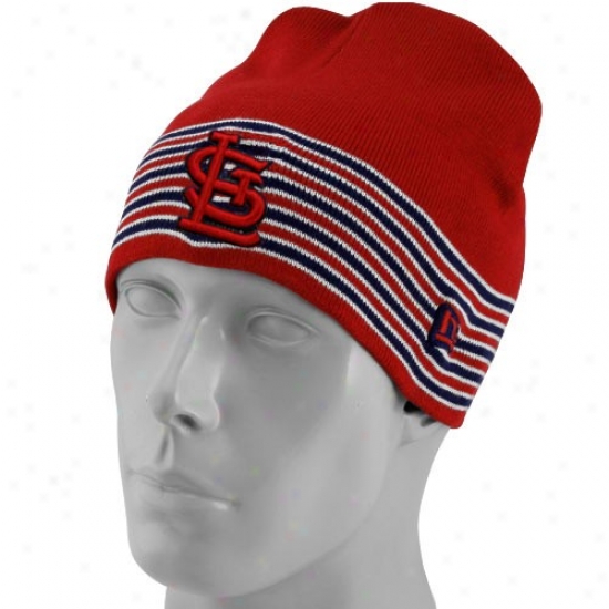 St. Louis Cardinals Gear: Nsw Era St. Louis Cardinals Red Five Stripe Knit Beanie
