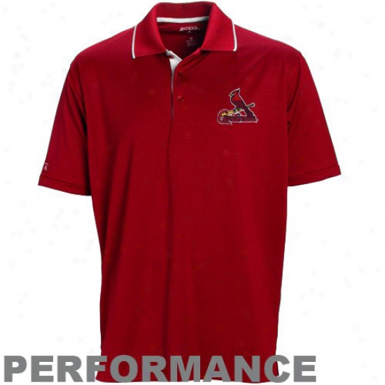 St. Louis Cardinals Golf Shirt : Antigua St. Louis Cardinals Red Impact Performance Golf Shirt
