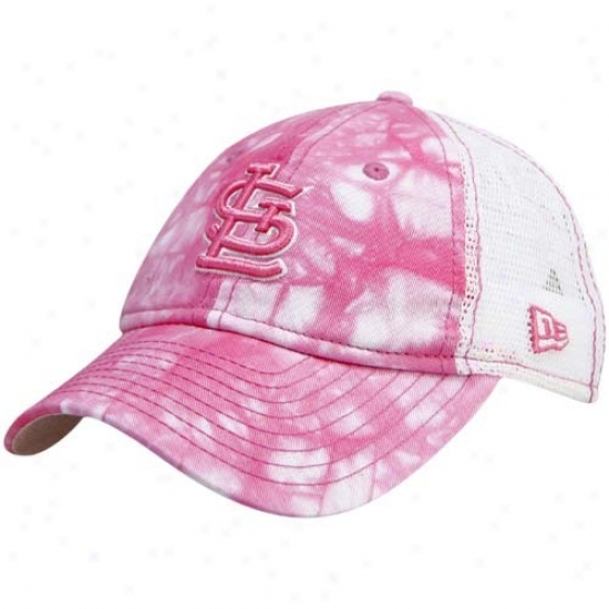 St. Louis Cardinals Hat : New Era St. Louis Cardinals Youth Girls Pink Tie-dye Lovely Lucy Adjustable Hat