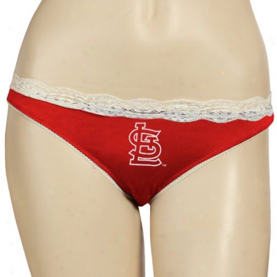 St. Louis Cardinals Ladies Red Super-soft Lace Trim Panties