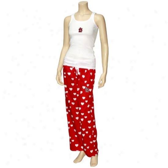 St Louis Cardinals Ladies Red-white Amour Pajama Set