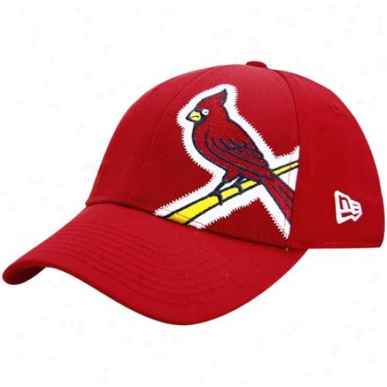 St. Louis Cardinals Merchandise: New Era St. Louis Cardinals Red Side Patch 39thirty Stretch Fit Hat