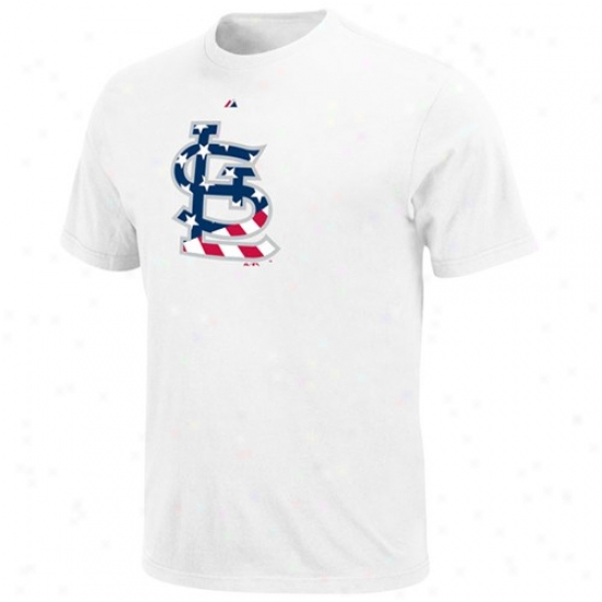 St. Louis Cardinals Shirt : Majetic St. Louis Cardinals White Stars & Stripes Logo Shirt