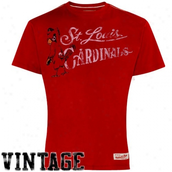 St. Louis Cardinals Shirt : Mitchell & Ness St. Louis Cardinals Red Retro Cooperstown Premium Shir