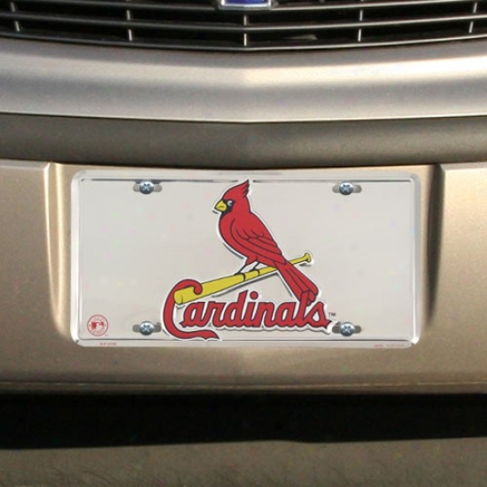 St Louis Cardinals White Super Stock Metal License Plate