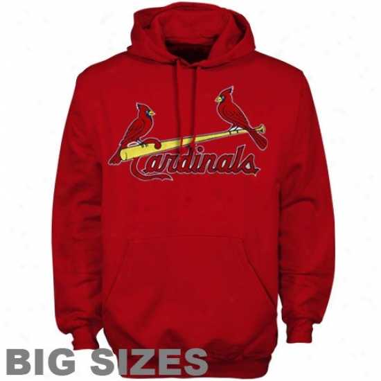 St. Louis Cardinals Stuff: Majestic St. Louis Cardinals Red Classic Embroidered Big Sizes Hoody Sweatshirt