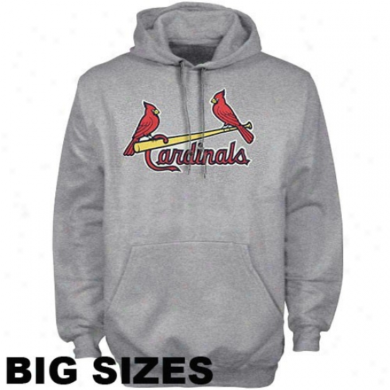 St. Lkuis Cardinals Sweat Shirt : Majestic St. Louis Cardinals Ash Classic Big Sizes Pullover Sweat Shitr