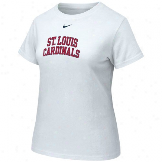 St. Louis Cardinals T-shirt : Nike St Louis Cardinals Ladies White Arch Crew T-shirt
